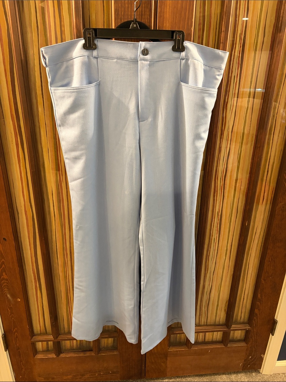 Men's Light Blue Bell Bottom Pants - Sleek Everyday Style